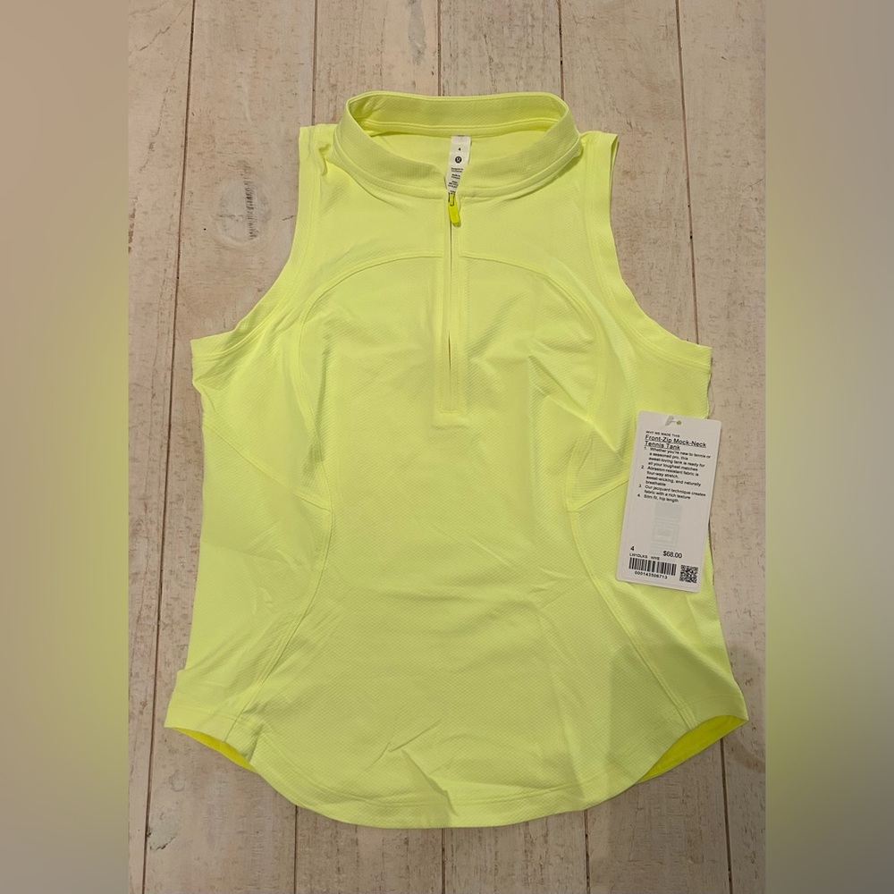 Lululemon Front-Zip Mock-Neck Tennis Tank